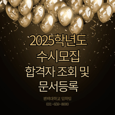 2025학년도 수시모집 합격자 조회 및 문서등록